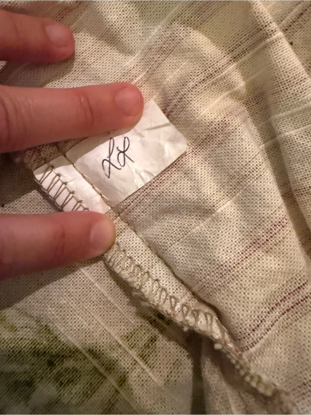 VTG Floral & Striped Chair Cover Swivel Rocker in Cream Taupe RL Style